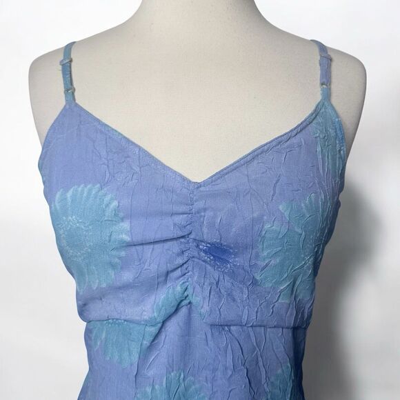 VTG Y2K Funky People Babydoll Mini Dress Size M Blue Phoebe Buffay 90s Clueless - Picture 4 of 14